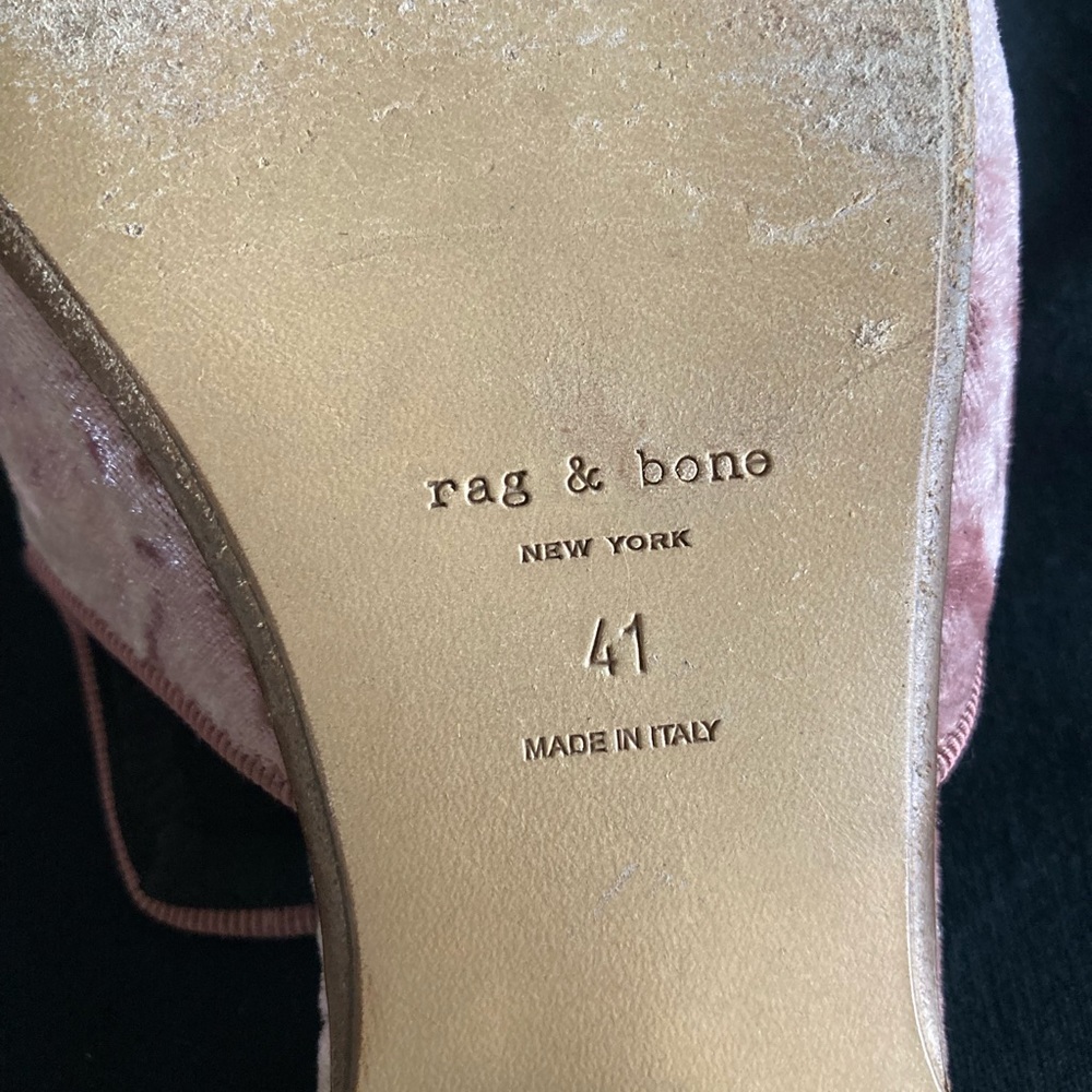 Rag & Bone NY pink velvet size 41 mules - Picture 13 of 15